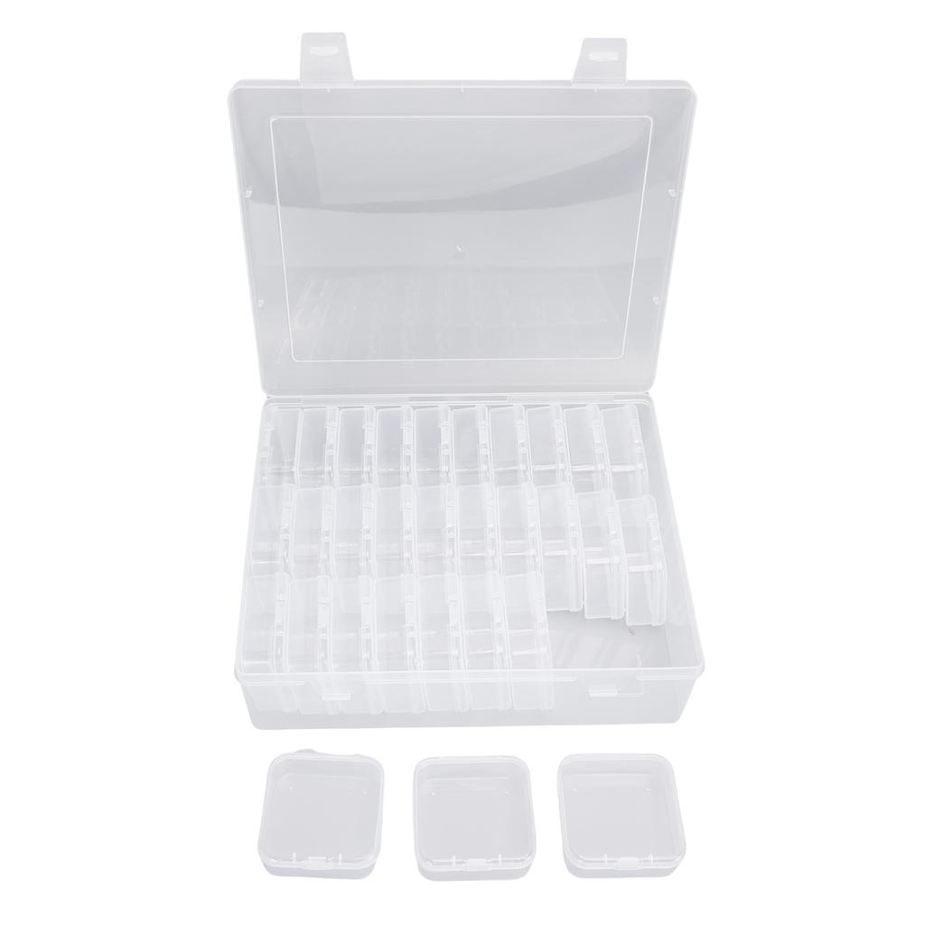 Small Bead  S Plastic   Clear Bead Storage Containers Transparent Boxes with Hinged Lid Labels Rectangle Craft Supply Case