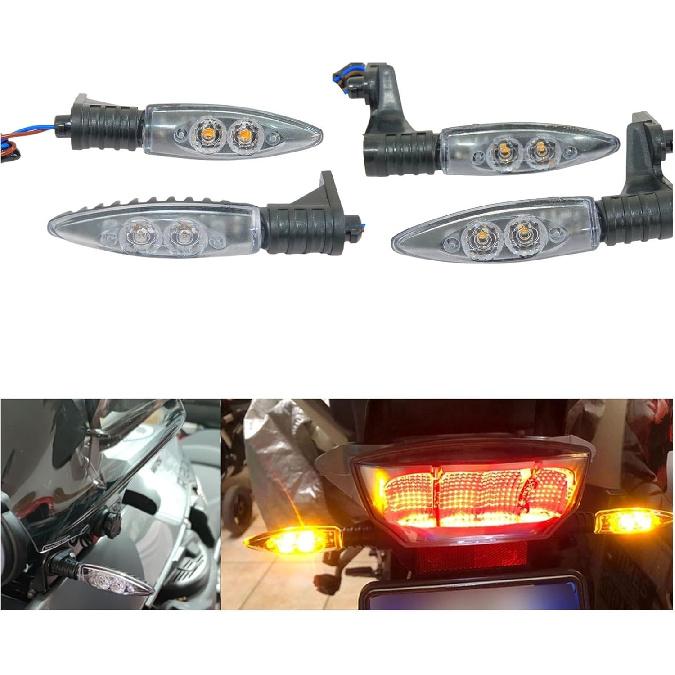 2xMotorcycle Front Rear Turn Indicator Signal LED Lights Compatible With BMW R 1200 GS ADVENTURE 2006-2013 K1200R K1300R F800S F800R F800GS(Rear