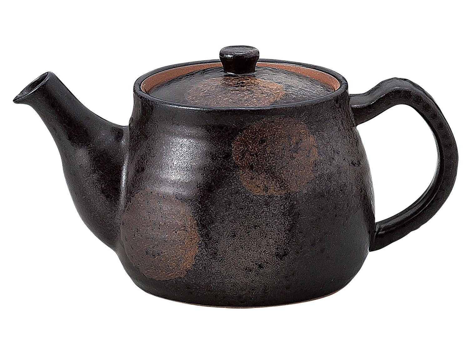 

Керамический чайник Сохогама, чайник пеко в стиле Бидзэн (с сеткой для корзины), 470 куб.см, 482-27-243