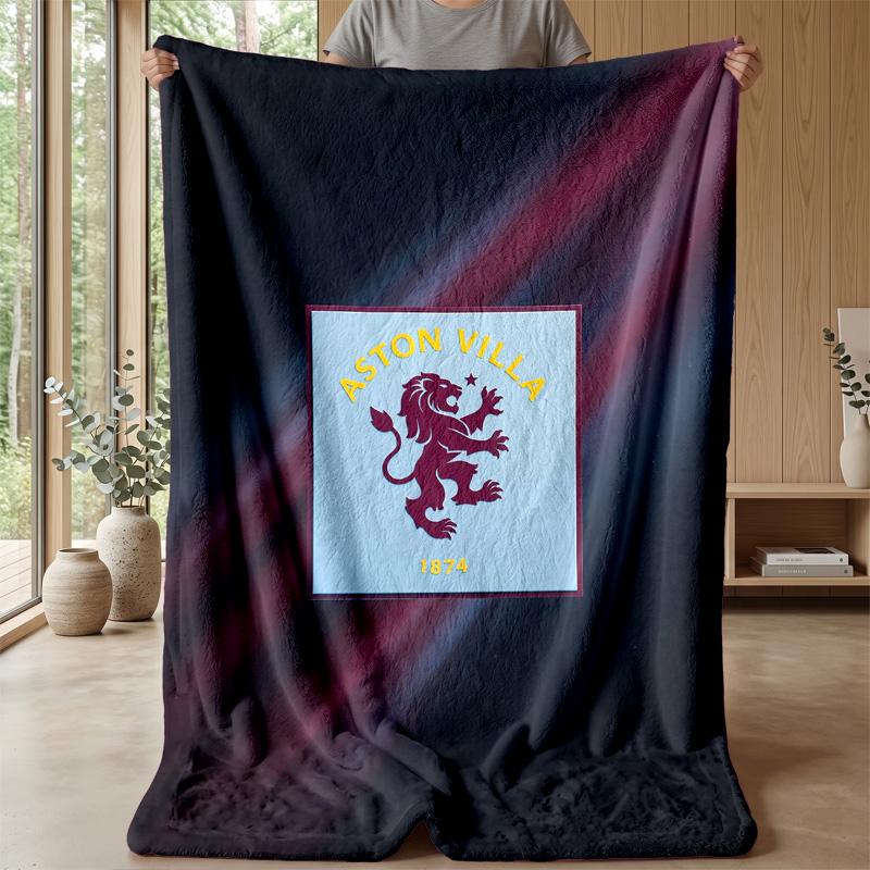 Aston Villa Football Soft Flannel Fleece Blanket Lightweight Cozy Warm Throw Blanket For Sofa Bed Home Decor