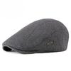 Autumn Winter Knitted Flat Cap for Men Women Retro British Style Solid Color Newsboy Hat Warm Wool Beret Casual Duckbill Cap