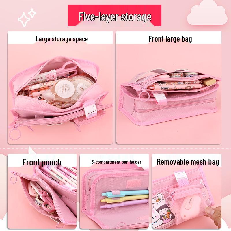 Stylish Multi-Layer Pencil Case for Girls – Cute, Large Capacity for Primary & Secondary Students