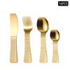 4/6/16/24pcs Gold Snakeskin Round Handle Cutlery Set Stainless Steel Knife, Fork and Spoon Home High-end Western Tableware
