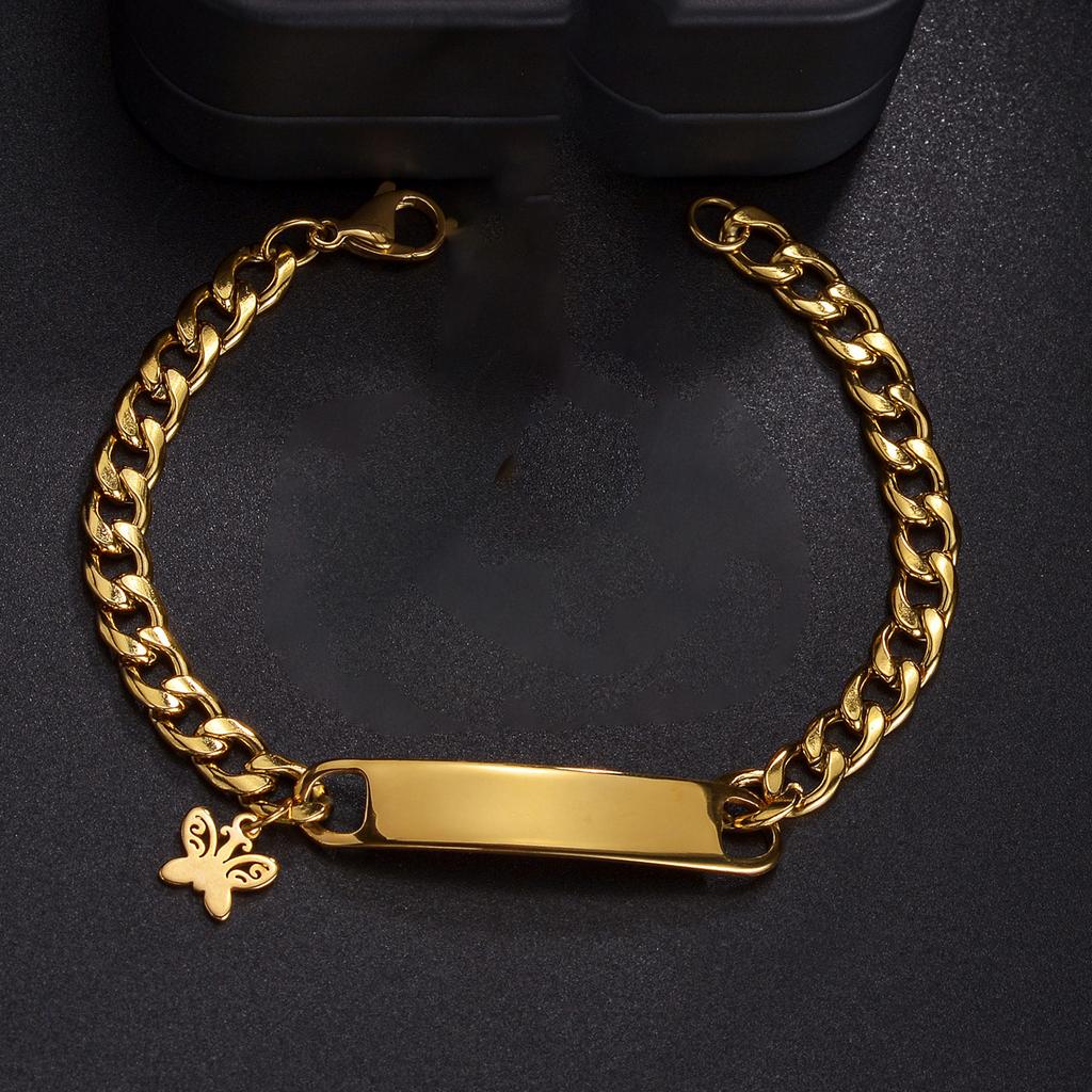 Atoztide Personalized Engrave Name Bracelet Cross Heart Stainless Steel For Men Women Adjustable Cuban Chain Jewelry Gift