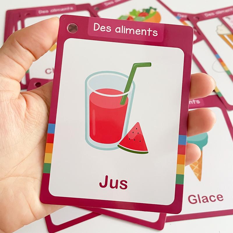 Food / Animals / Fruits / Body Parts French Words Learning Cards for Kids Early Language Skill Classroom Activities Memory Games
