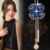 Leaf Four Exquisite Clover Sweater Chain Modern Lengthy Design For Sophisticated Women