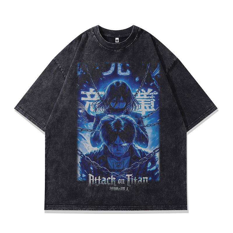 Japanese Retro Two-Dimensional Cartoon Animation Printing T-Shirt Summer New Loose Trendy Brand Short-Sleeved T-Shirt Men And Women