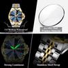 POEDAGAR Top Fashion Man Clock Business Waterproof Luminous Date Week Wristwatch Quartz Stainless Steel Casual Watches