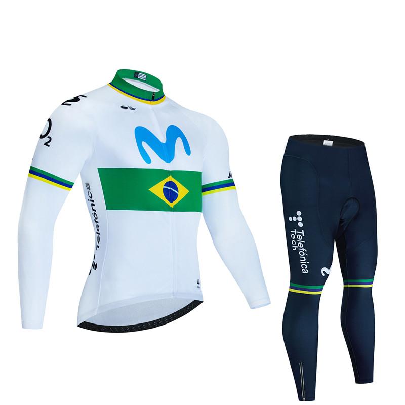 Movistar Autumn Cycling Jersey Set Ropa Ciclismo Spring Man Long Sleeve Bicycle Clothing MTB Jersey Bicicleta Maillot Culotte