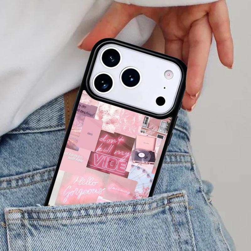 Pink Aesthetics Phone Case for iPhone 17ProMax 12 13 14 15 16e 17 Pro Max Plus Air Cover