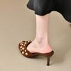 Fashion New Summer Women's Fashion Rivet Slippers Open Toe Slip-On Dress Slides Casual Party Street Style Shoes
