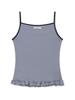 Eogeulliswedou Striped Frill Contrast Sleeveless (Blue)