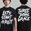 Three Days Grace Lasst uns einen Aufstand anzetteln Grafik-T-Shirt Punk Rock Streetwear Lässiges Unisex-Oberteil