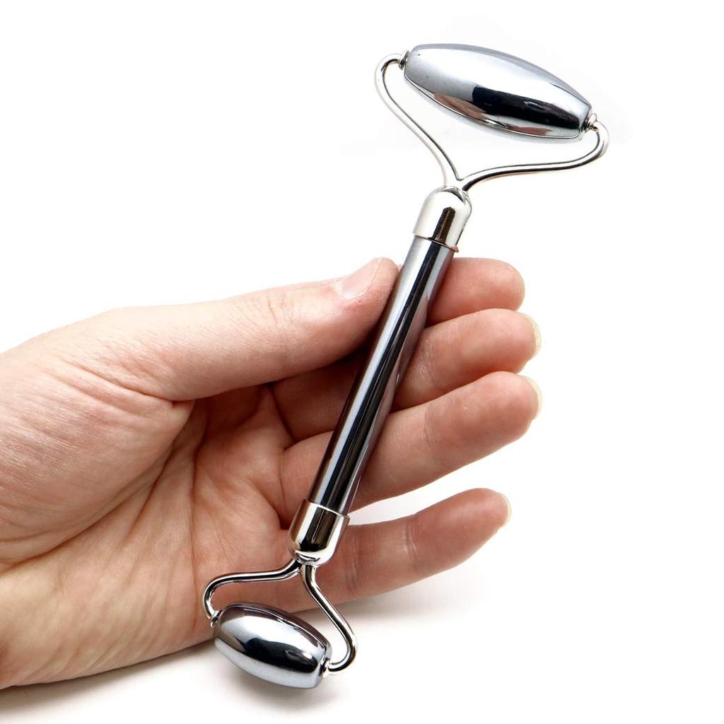 [GULDSTEN] Terahertz-sten Ansiktsrulle för Ansikts skönhet, Litet Ansikte, Ansiktsmassage, Hälsa, Skönhet, Delvis Färg: Silver