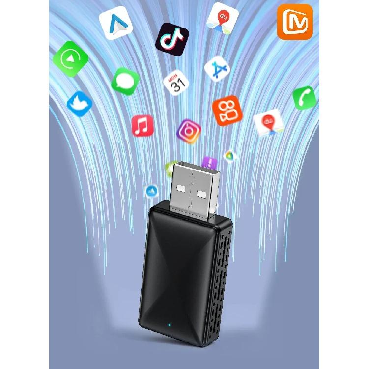 Wired To Wireless Carplay Android Auto 2in1 Wireless Adapter Carplay Wireless Adapter for OEM Car Stereo with USB Plug and Play