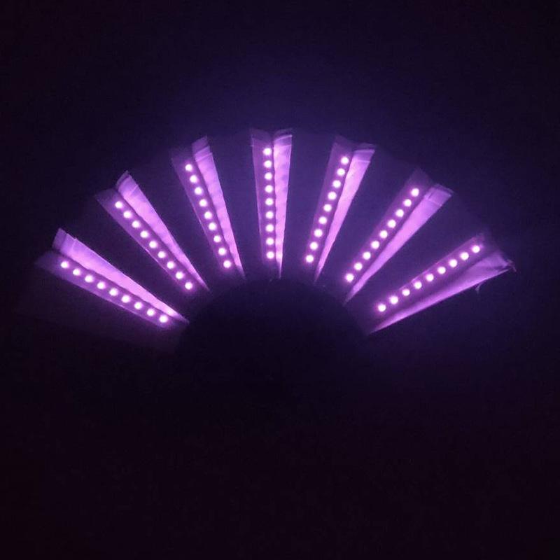 Irisierender LED Leucht-Disco-Party-Fächer - Leuchtende Faltbare Bühnenrequisite