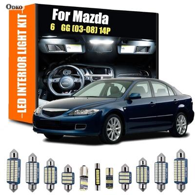 For Mazda 6  GG 2003-2008 14Pcs LED Interior Light Number Plate Bulb Kit Vanity Mirror Trunk Lamp Canbus Signal Lamp