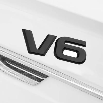 3D Kovové nálepky s logem V6 V8 na auto Univerzální vnější nálepky Nálepka chránící proti poškrábání pro zadní dveře auta Příslušenství pro auto