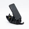 Cute Kitten‑Shaped Desktop Phone Holder 1Pc, 3D Printed Reclining Black Cat Design, Aesthetic Animal Smartphone Stand