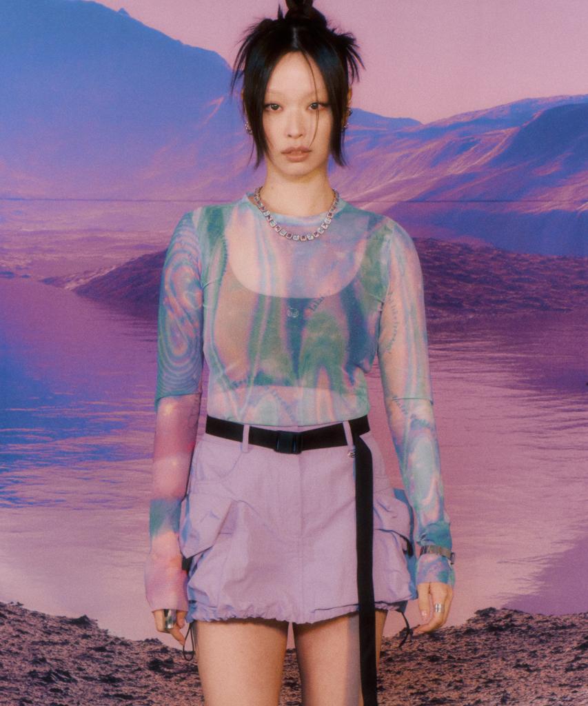 LALAFOX Space Seethrough T-Shirt Blue Bp2Cl002