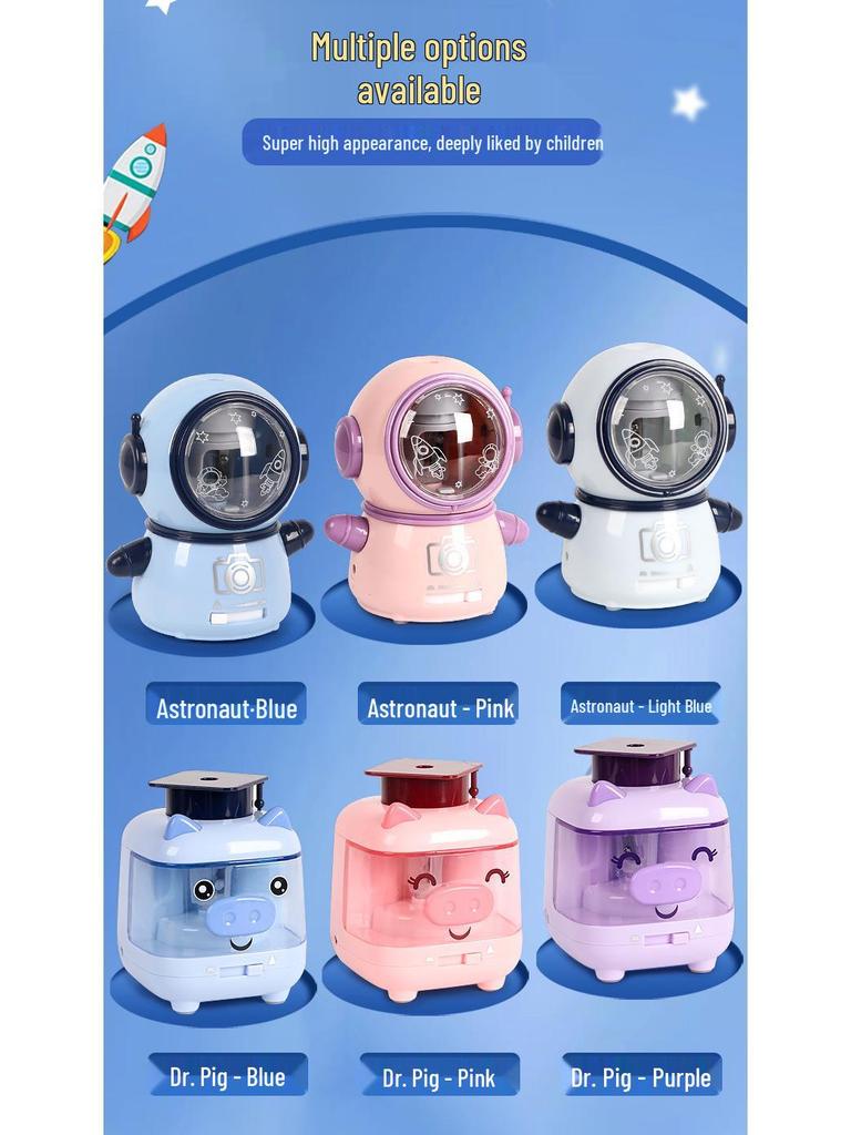 Little Sprite Astronaut Electric Pencil Sharpener - New Dual Power Automatic Model