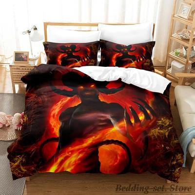 Demon Monster Satan Bedding Set Single Twin Full Queen King Size Bed Set Aldult Kid Bedroom Duvetcover Sets Anime