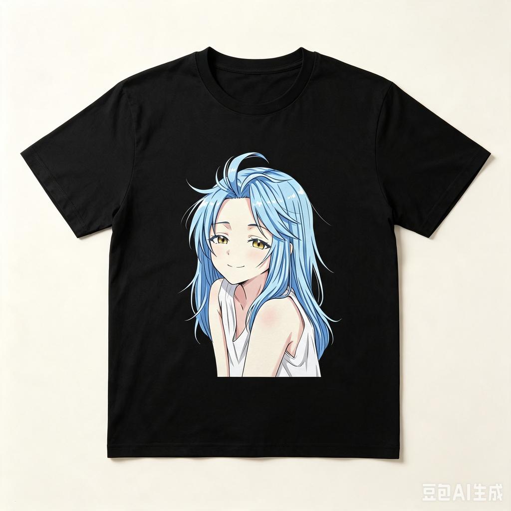 Rimuru Tempest That Time I Got Reincarnated as a Slime Long Hair Smiling Bust Anime Cutout Crew Neck Unisex And Unisex Tshirt