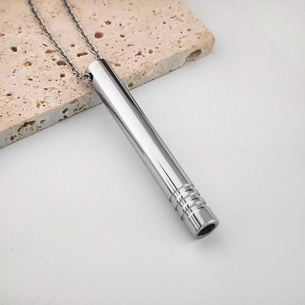 Stainless Steel Anxiety Breathing Necklace for Women Stress Relief Meditation Necklaces Yoga Ritual Female  Free Shipping