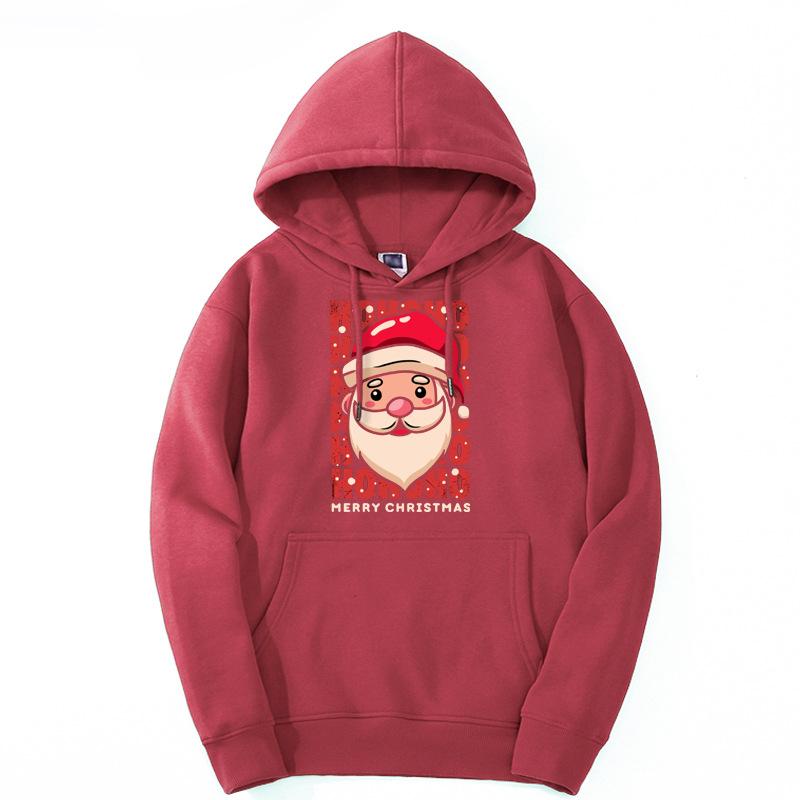 Xmas Hoodies Ho Ho Ho Merry Christmas Print Claus