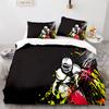 American Football Duvet Cover Set 3D Sports Rugby Player Comforter Cover Skull Football Player Polyester Bedding Set For Kid Boy