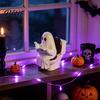 Ghost Reading On Toilet Cute Halloween Figurine Resin Statue Unique Ornament Funny for Tiered Tray Tabletop Mantel Decor Gift