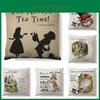 Alice In Wonderland Cartoon Cushion Cover For Cozy Home Decor**