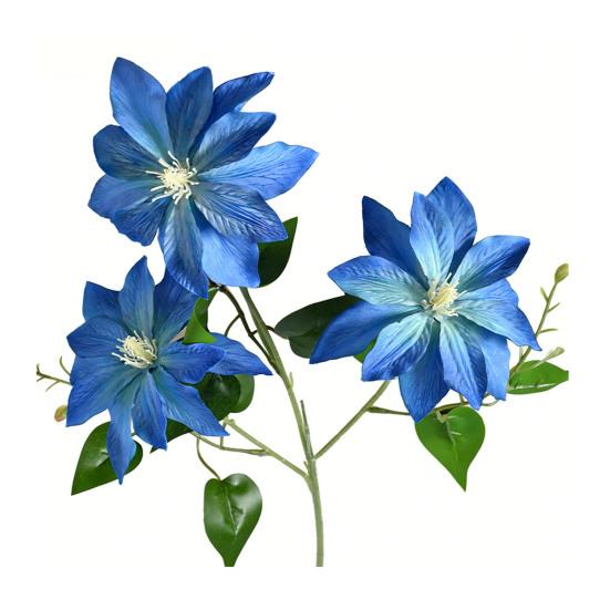 Artificial Clematis Flower 27.5" Long Stem Fake Silk Flower Branches with 3 Heads Blooms for Vase Indoor Home Table Decor Floral Arrangement