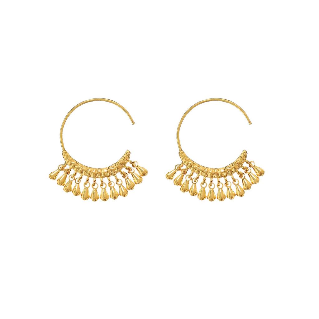 Elegant Light Luxury Real Gold-Plated Copper Stud Earrings - European & American Style for Women