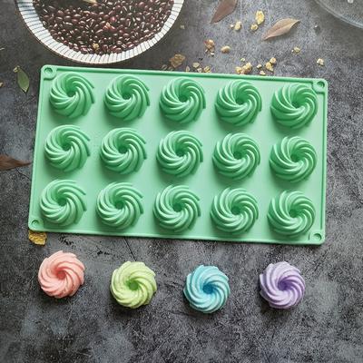 15 Löcher Spiralform Silikon Kuchenform Mousse Dessert Backen Schokolade Donuts Backformen Gebäckform Backform
