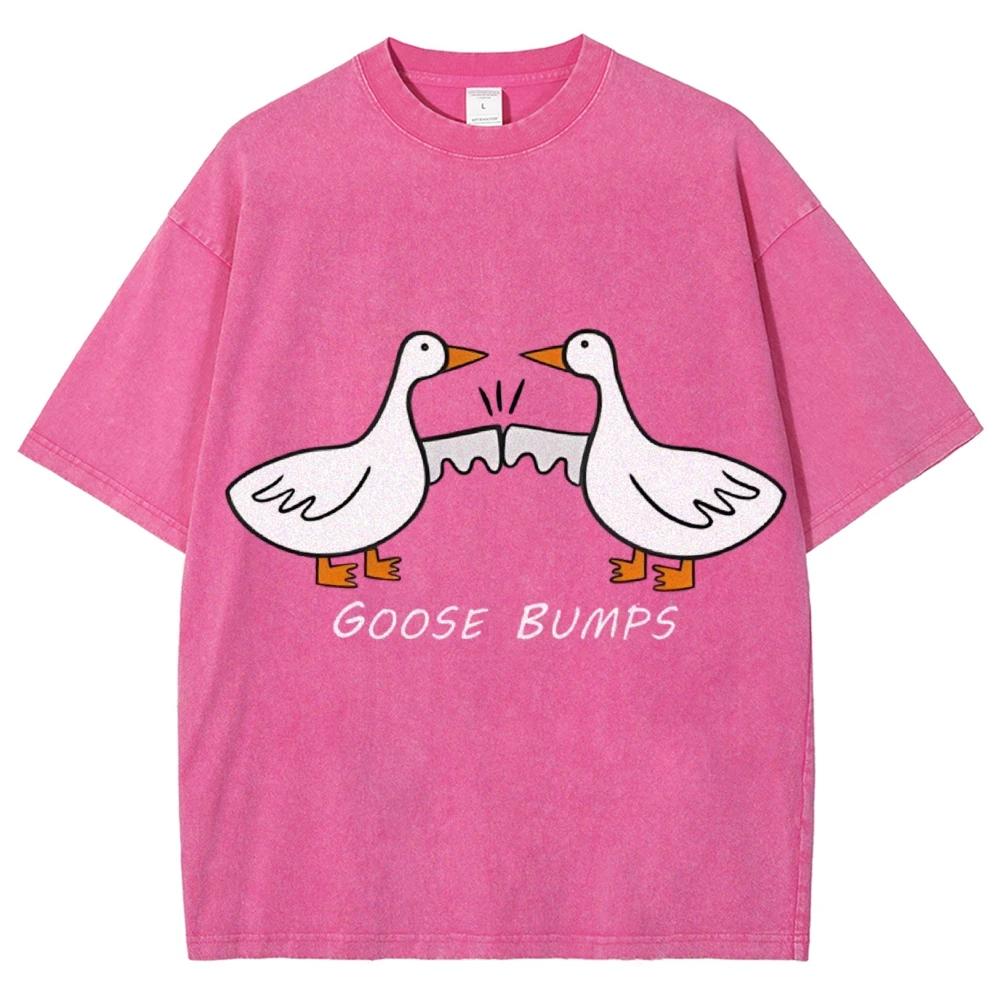 Urocze Koszulki z Grafiką Gęsi Bluzki Oversize Letnie dla Kobiet Mężczyzn Casual Damskie Streetwearowe T-shirty Unisex