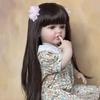 Plně měkké silikonové tělo 55 CM 22 Inch Reborn Baby Realistická dívka Dlouhé vlasy Panenka Realistická princezna Batole Bebe Dárek k narozeninám