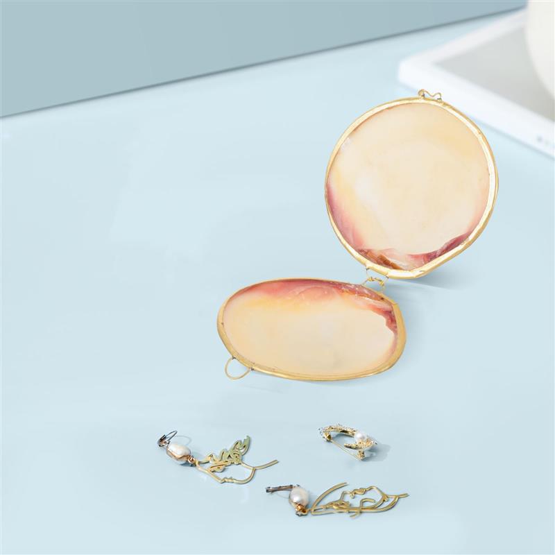 Perlmuschel Aufbewahrungsbox Zarte Ringbox Ohrring Schick Schmuck Schreibtisch Dekoration Kleiner Halskettenbehälter