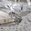 925 Sterling Zilveren Ring Vintage Hol Uitgesneden Ontwerp en Delicate Vintage Bloem Hip Hop Ringen Fijne Sieraden Cadeau voor Vrouwen Mannen
