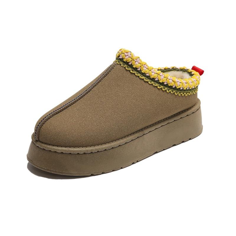 Women's autumn and winter lace decorative snow boots thick-soled warm and velvet outer wear warm and non-slip cotton shoes