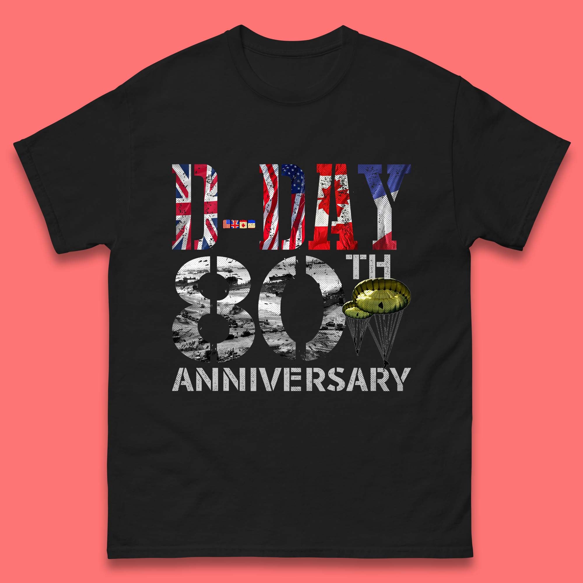 D-Day 80th Anniversary Mens T-Shirt Womens Tops Tees 4XL