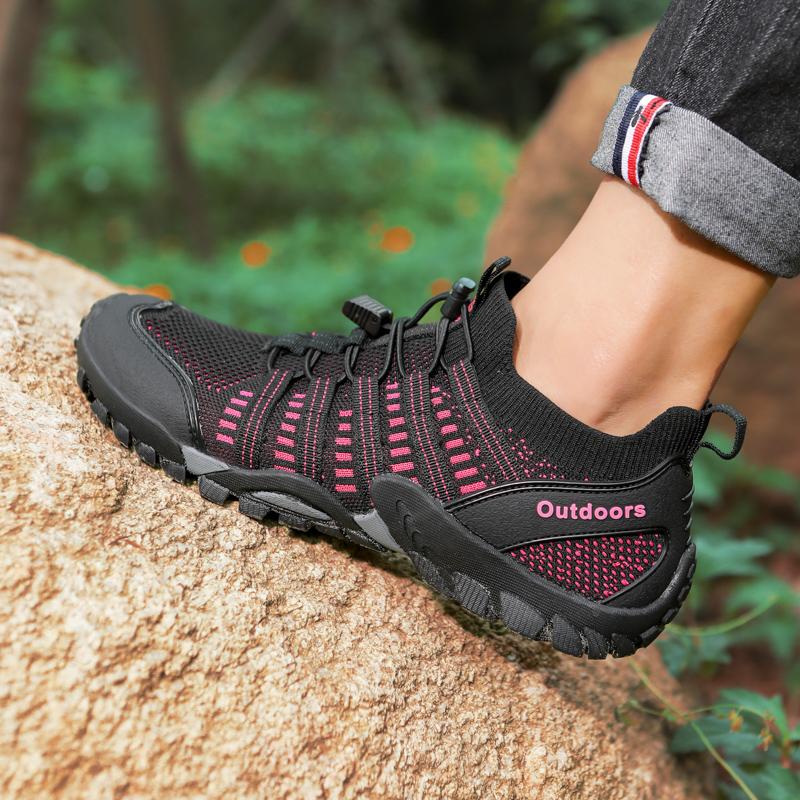 Men's Hiking Shoes Breathable Mesh Outdoor Sports Shoes Non-slip Women's Climbing Sneakers Wear-resistant Sole