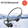 AI MP3 Player Wireless Bone Conduction Headphones IPX8 Waterproof Bluetooth Earphones with Mic for Swimming Sports Android IOS