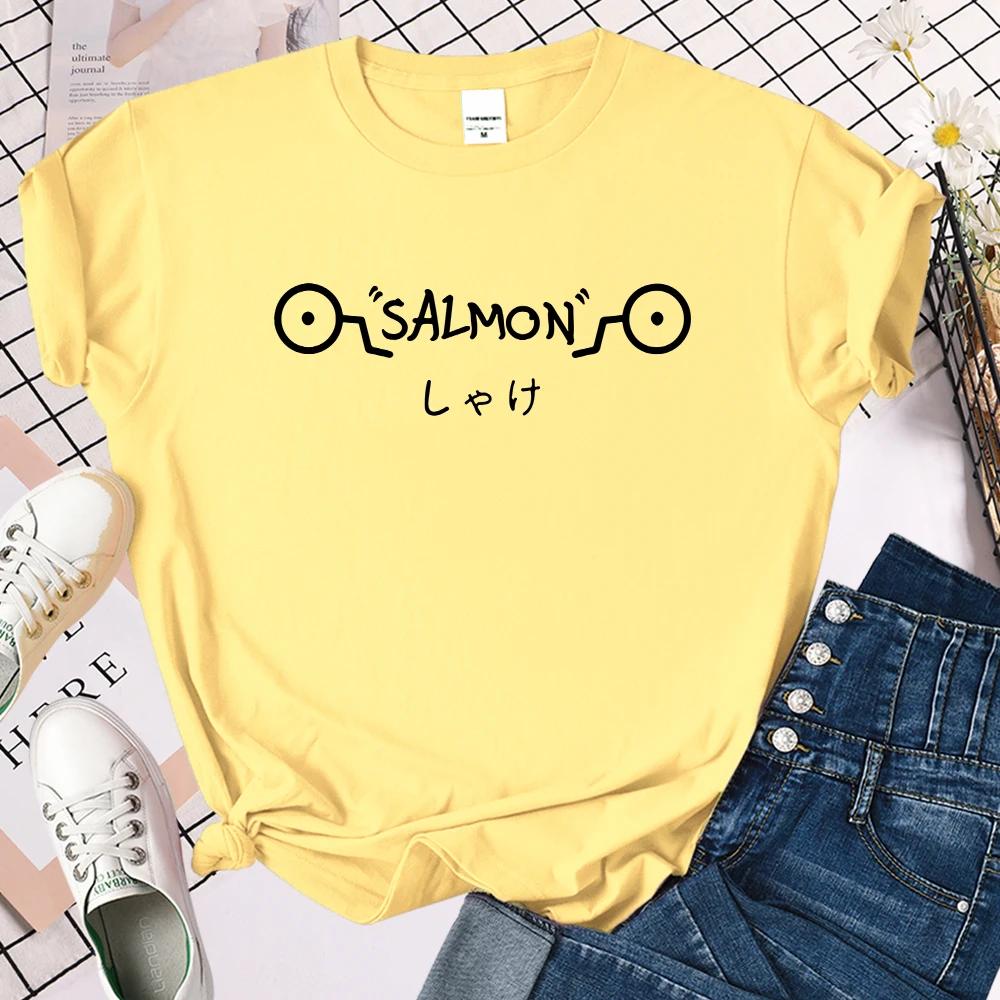 Anime Jjk Shirt Women's T-shirt Jujutsu Kaisen Inumaki Toge Salmon Shirt Top Camiseta Camiseta