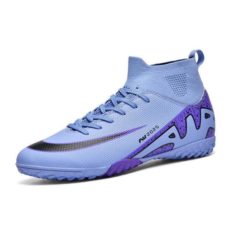 Large Size Football Shoes Men's High-top Student Competition Training Shoes Artificial Grass Ground Nails Long Broken Nails Children's Sports Shoes