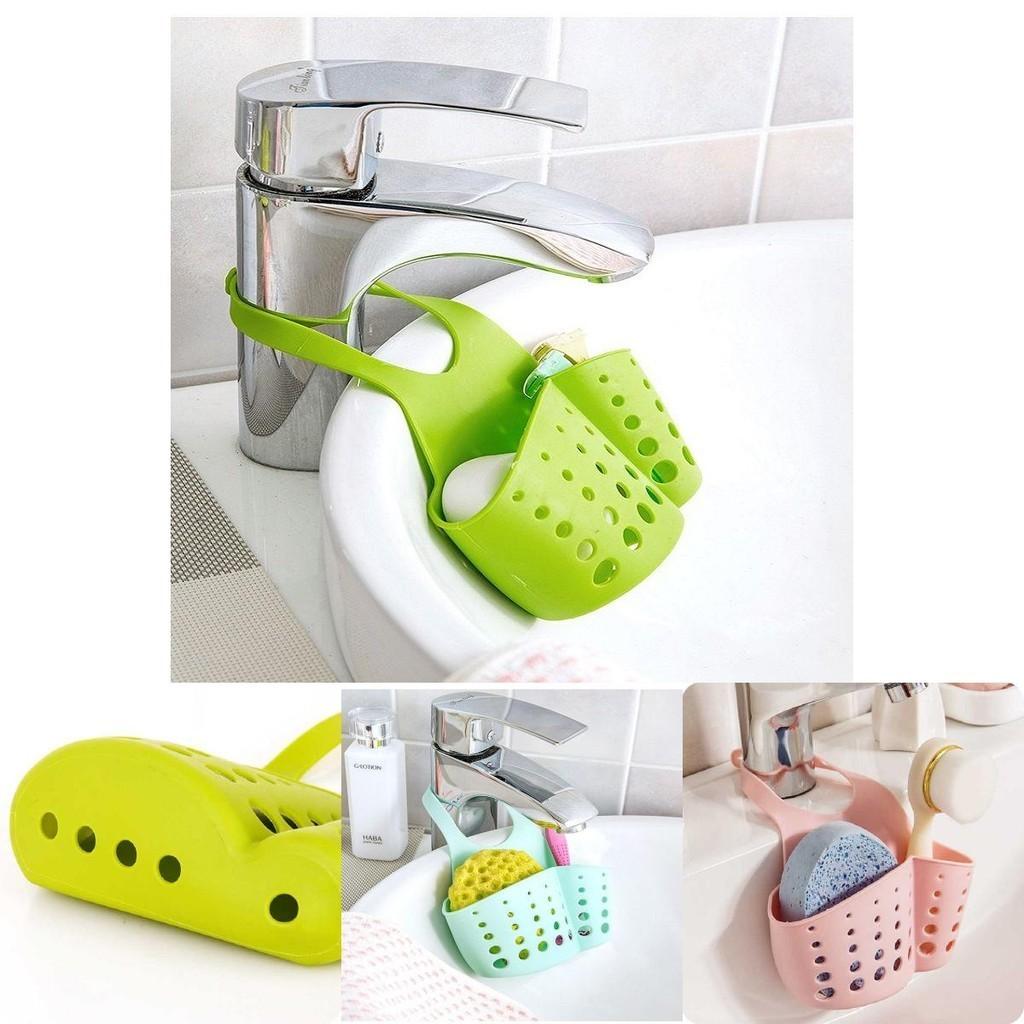 Versatile Kitchen Sink Soap Sponge Holder With Adjustable Strap For Easy Organizing
