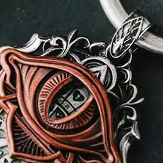 Tarot Vision Pendant All-Seeing Eye Necklace Charm Mystic Divination Jewelry Tarot Card Symbol Pendant with Smooth Rotation for Fate Insights