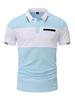 Herren Kurzarm Poloshirt, Kontrastbesatz, Lässiges Alltags Oberteil