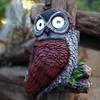 Wall-Mounted Solar Owl Ornament: Creative Outdoor Resin Craft for Courtyards