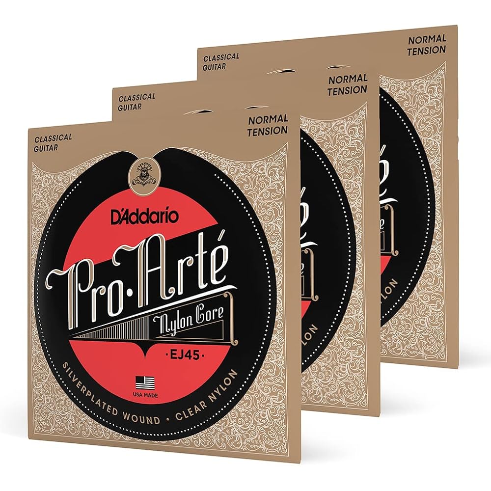 D'Addario Daddario Classical Guitar Strings Pro Arte Silver/Clear Normal EJ45-3D 3 Set Pack [Dome...